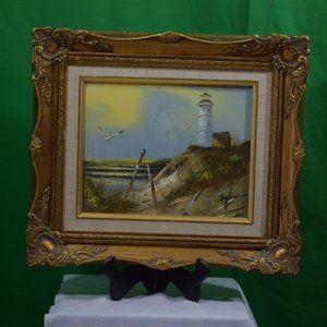 Miniature Seaside Oil Painting